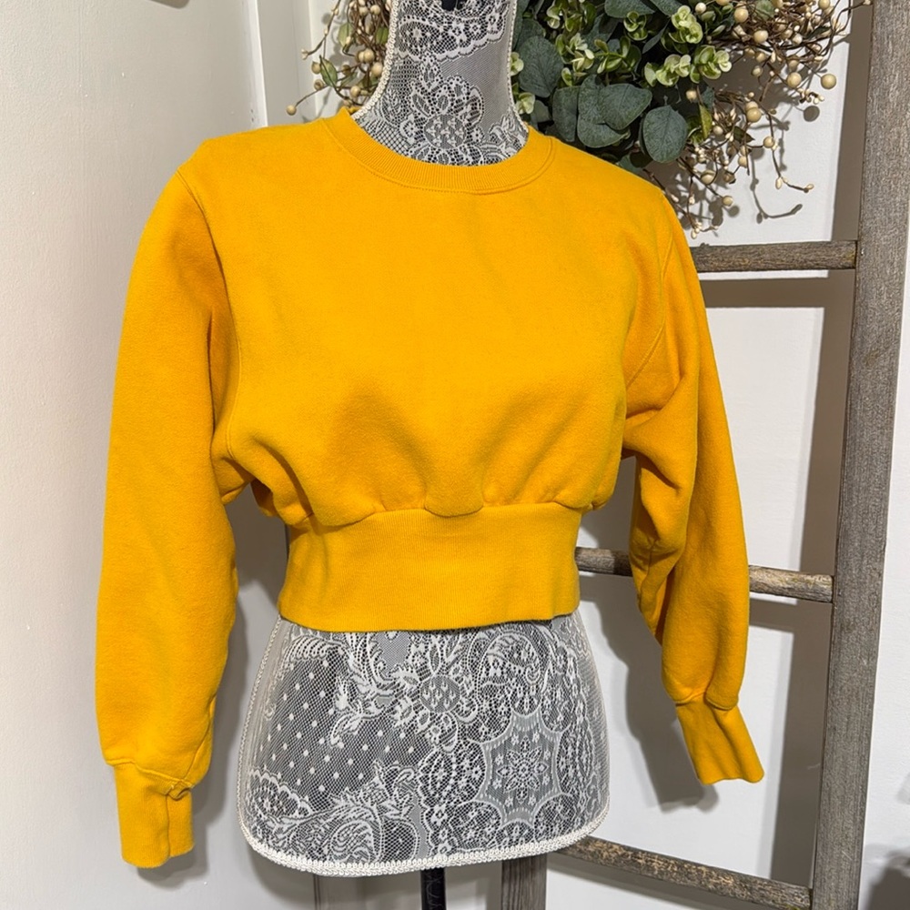 TNA Boyfriend Mustard Yellow Crewneck Sweater XXS